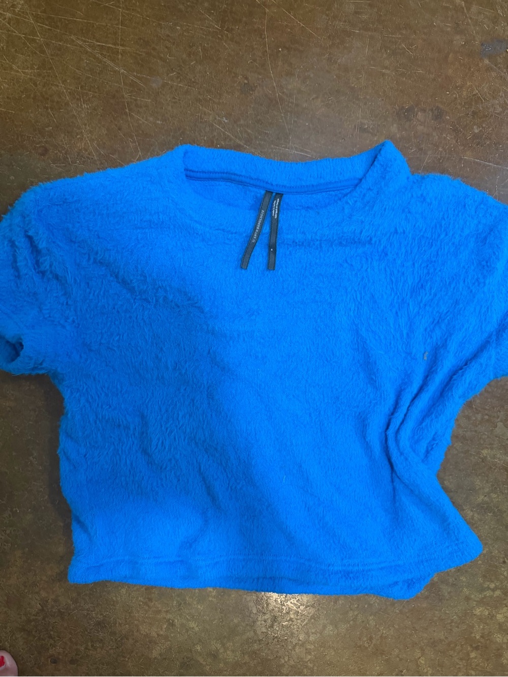 Anthropologie Electric Blue Fuzzy Crop Top